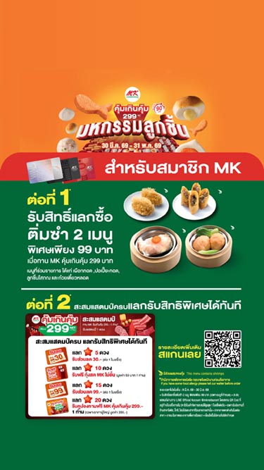 MK คุ้มเกินคุ้ม 299 สำหรับสมาชิก MK