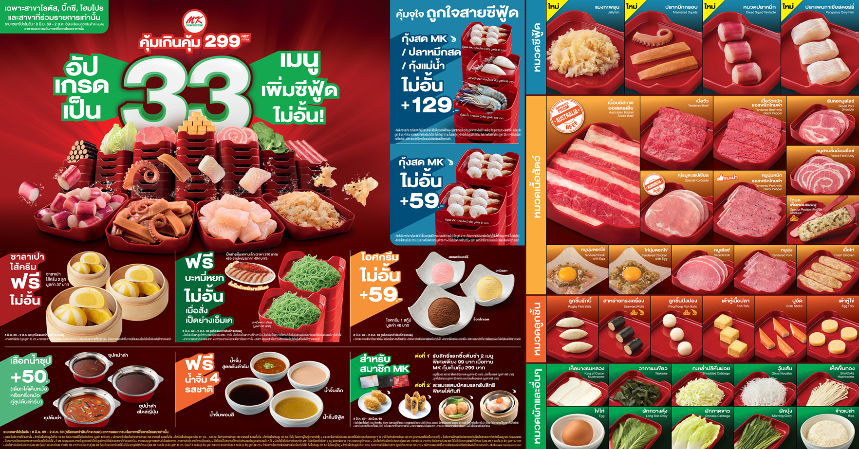 MK Buffet คุ้มเกินคุ้ม อัปเกรด 33 เมนู