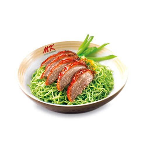 Green Noodles with Roasted Duck