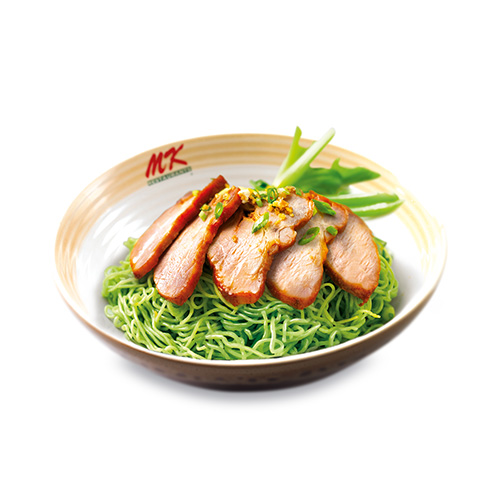 Green Noodles with BBQ Pork