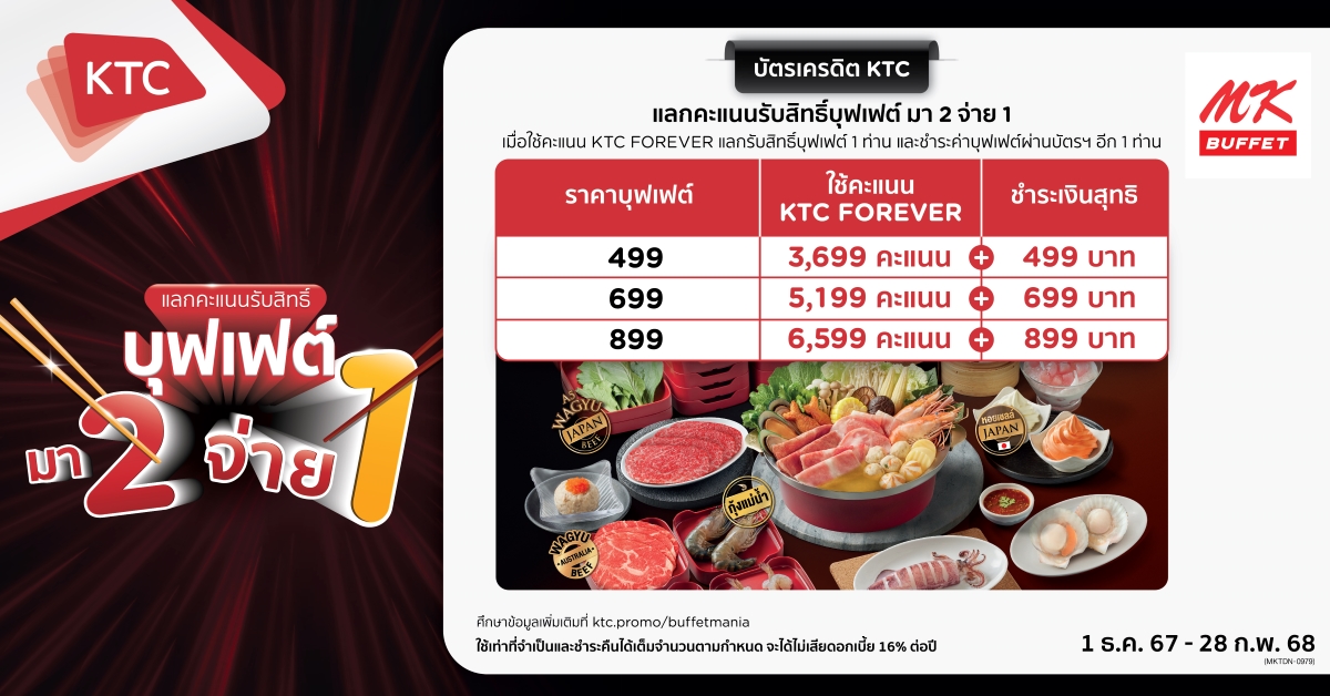 สิทธิพิเศษสำหรับลูกค้าผู้ถือบัตรเครดิต KTC