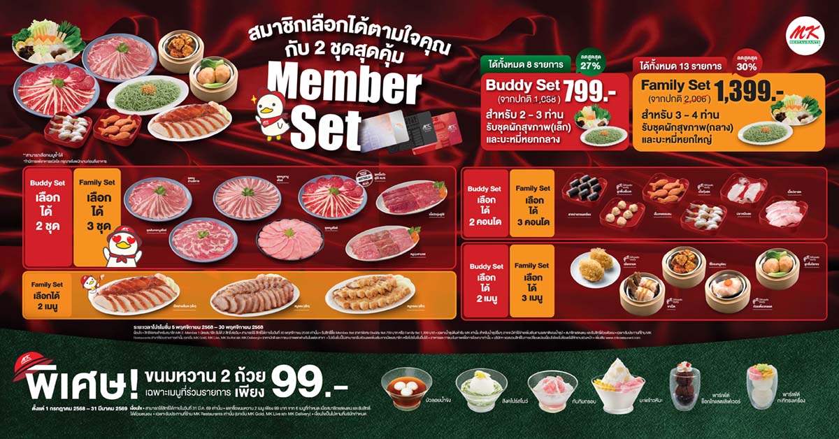 สาขาที่ร่วมรายการ MK Member Set Buddy 799.- / Family 1,399.-